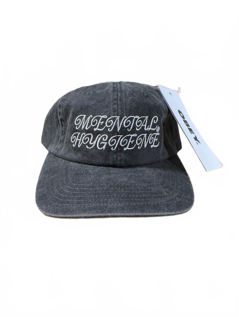 Obey Faded Black Baseball Hat 'Mental Hygiene'